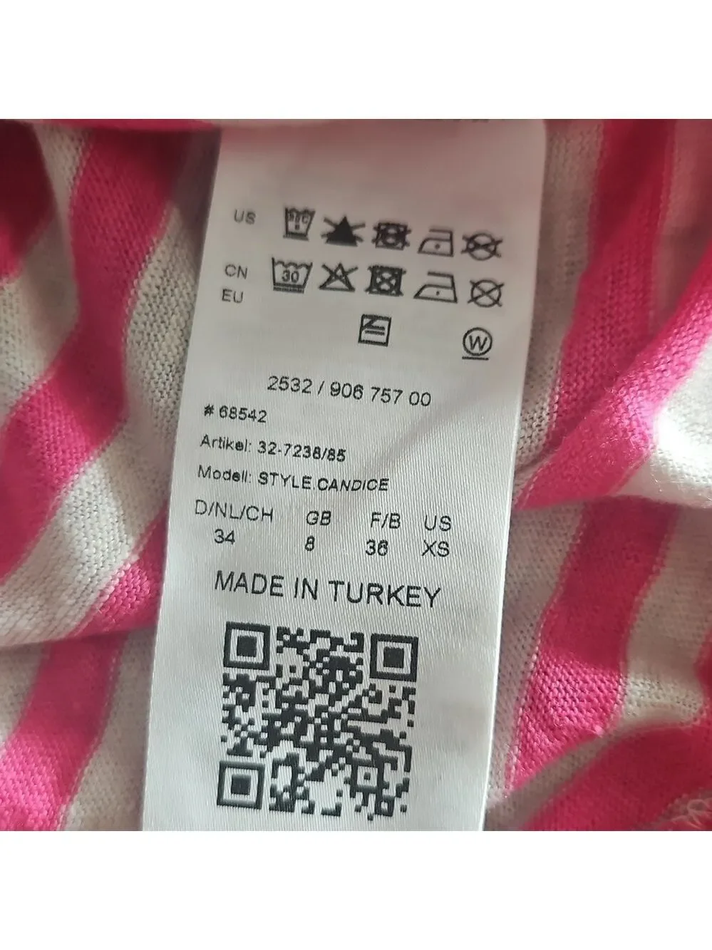 Brax Linen Candice Striped Tee Pink & White Women’s Medium | Lightweight Summer - Picture 3 of 8